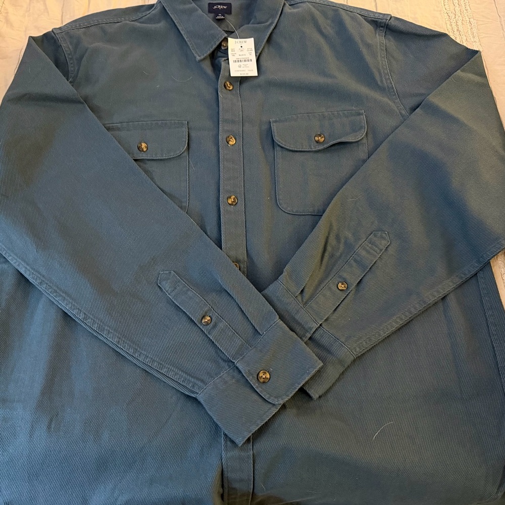 J. Crew Blue Cotton Twill - Collared Shirt - NWT - Size XL